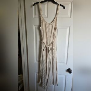 NWT Size 00 Torrid Light Beige Striped Jumpsuit